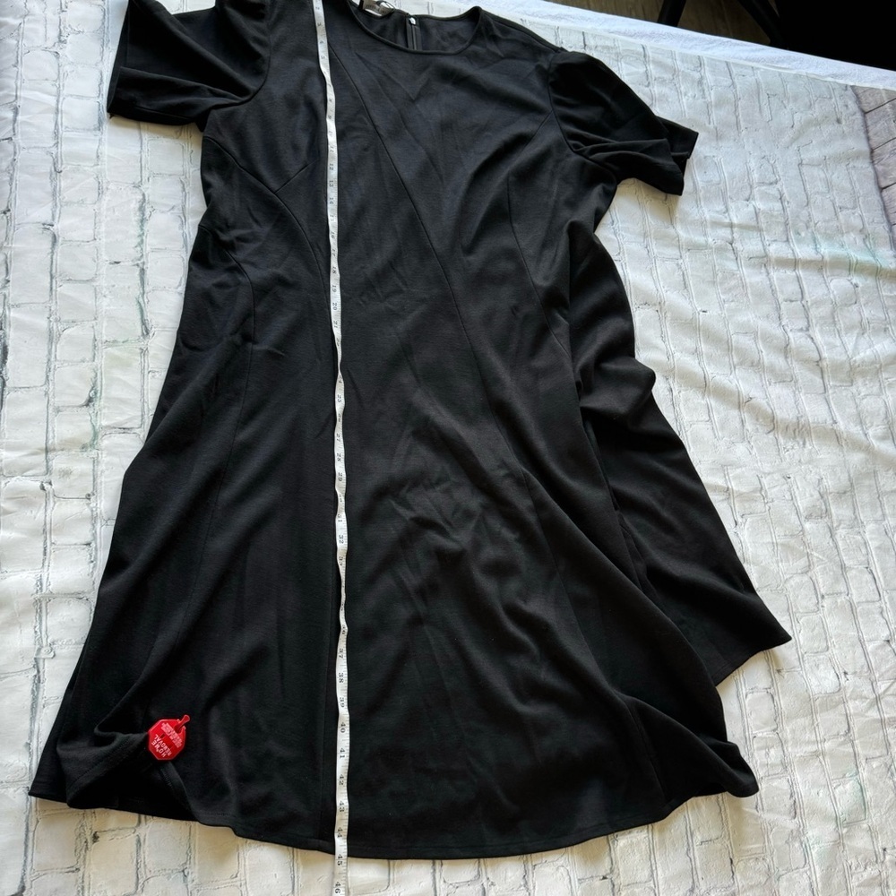 NWT Lafayette 148 black wool midi short sleeve dress size 3X - Picture 13 of 14